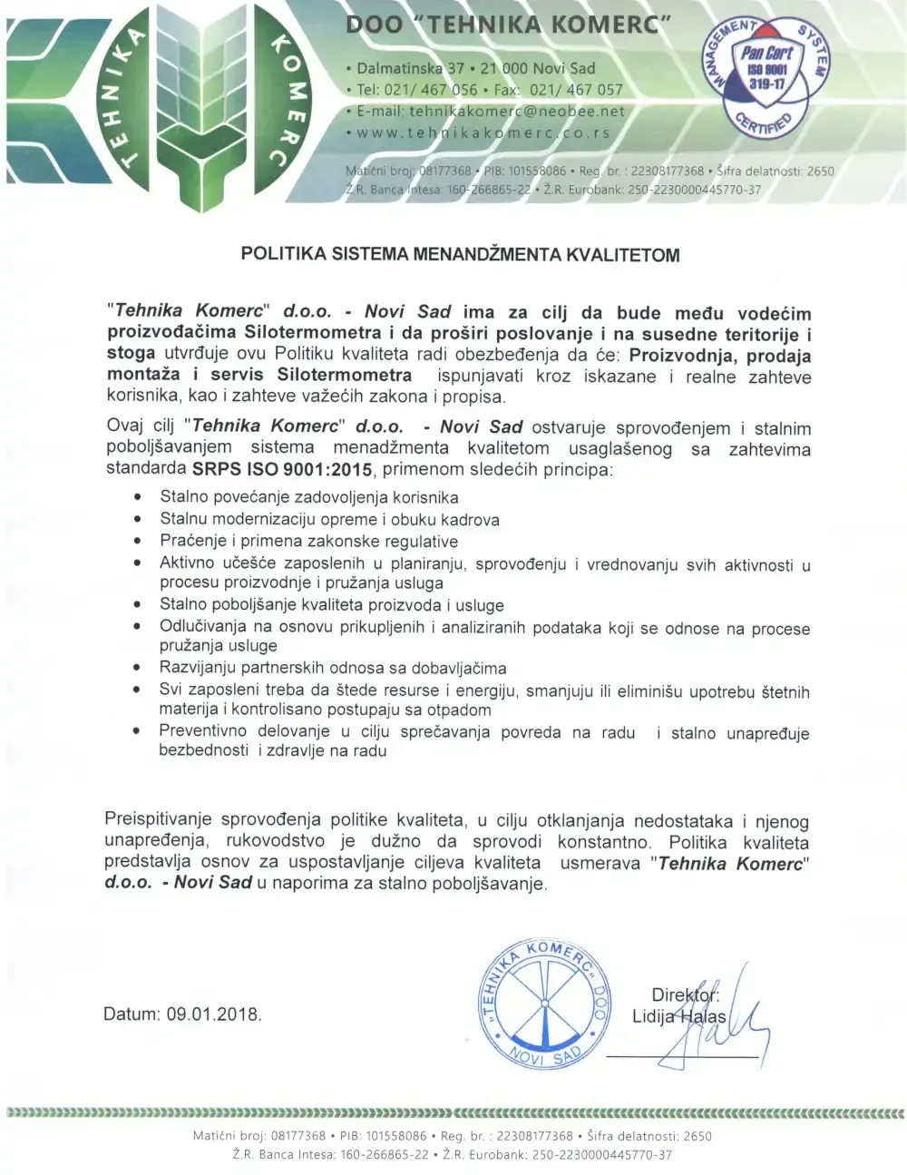 Politika Sistema Menadžmenta Kvalitetom